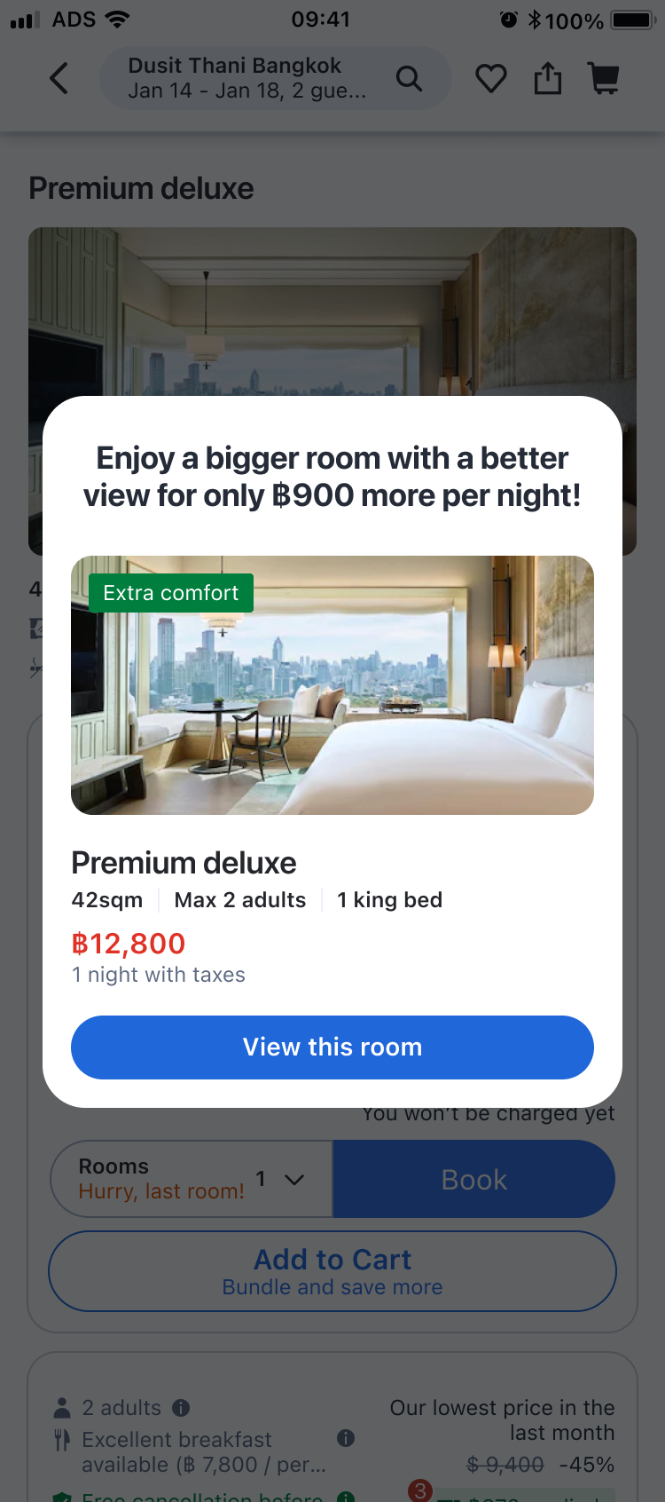 Option B — Popup modal